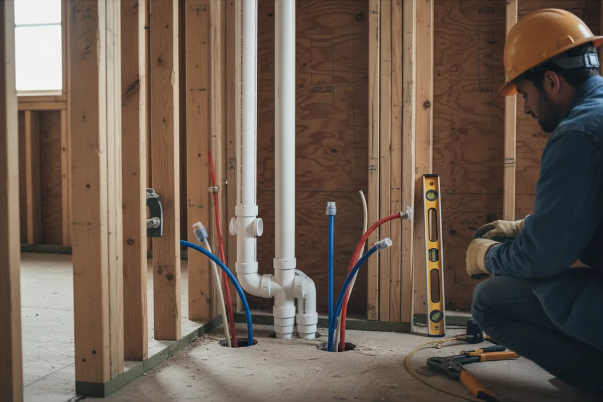Drain and supply rough-in during Garbage Disposal Repair in Confluence
